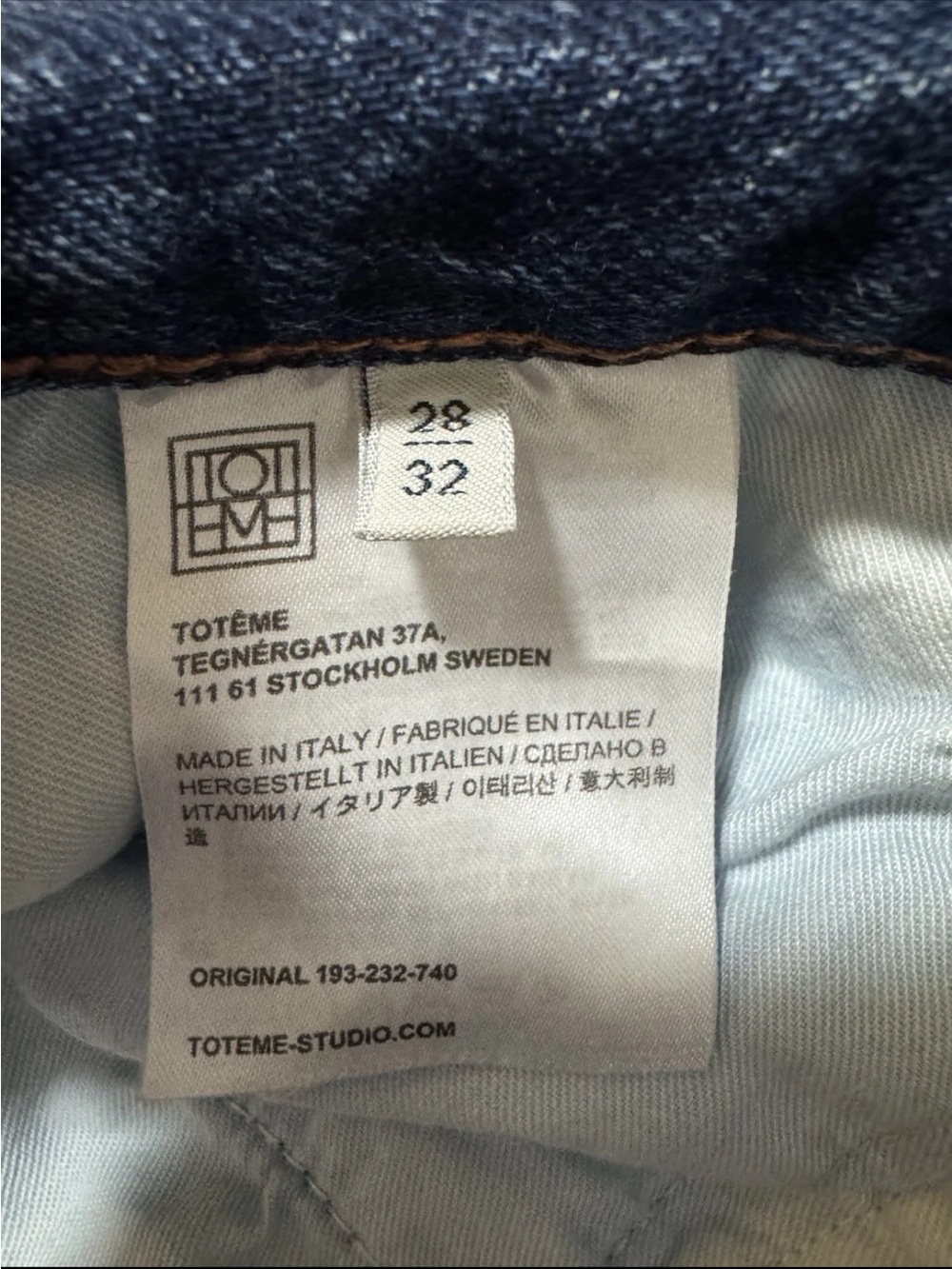 Toteme Twisted Seam Denim Medium Washed Blue Size 28 - Picture 7 of 9